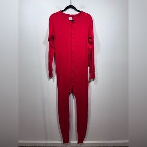 Vintage Coldmaster Mens Red Long Johns Thermal One Piece PJ size Large